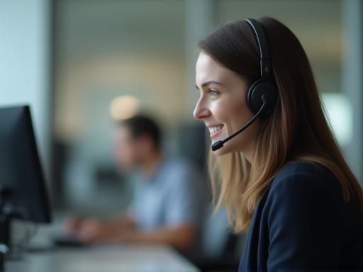 AuraTune support agent assisting a customer - background visual